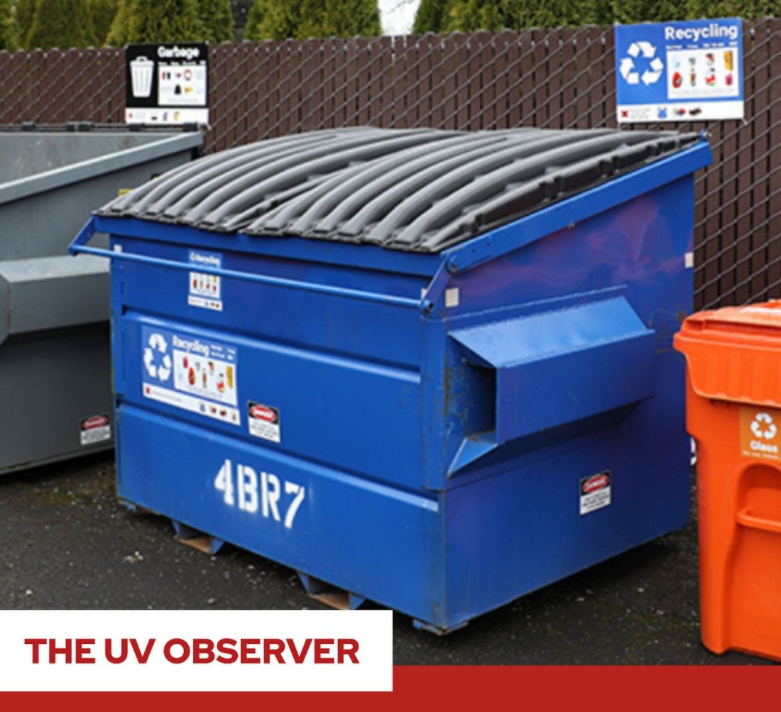 Carefully Separated Recyclables Placed In Zero-Sort Dumpster