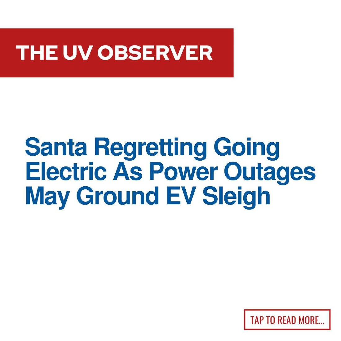 Santa Regretting Going Electric As Power Outages May Ground EV Sleigh