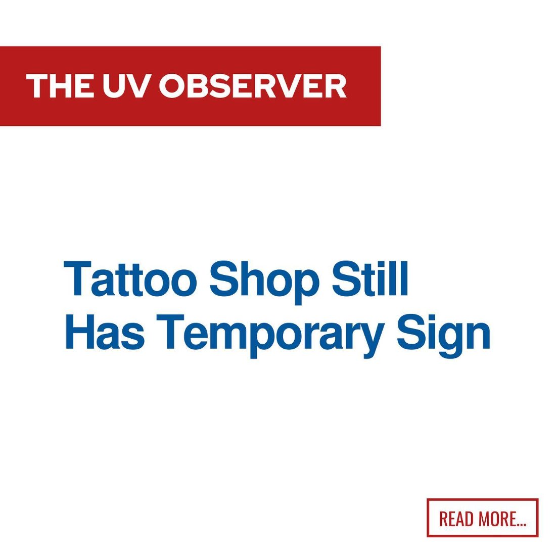 Tattoo Shop Still Has Temporary Sign