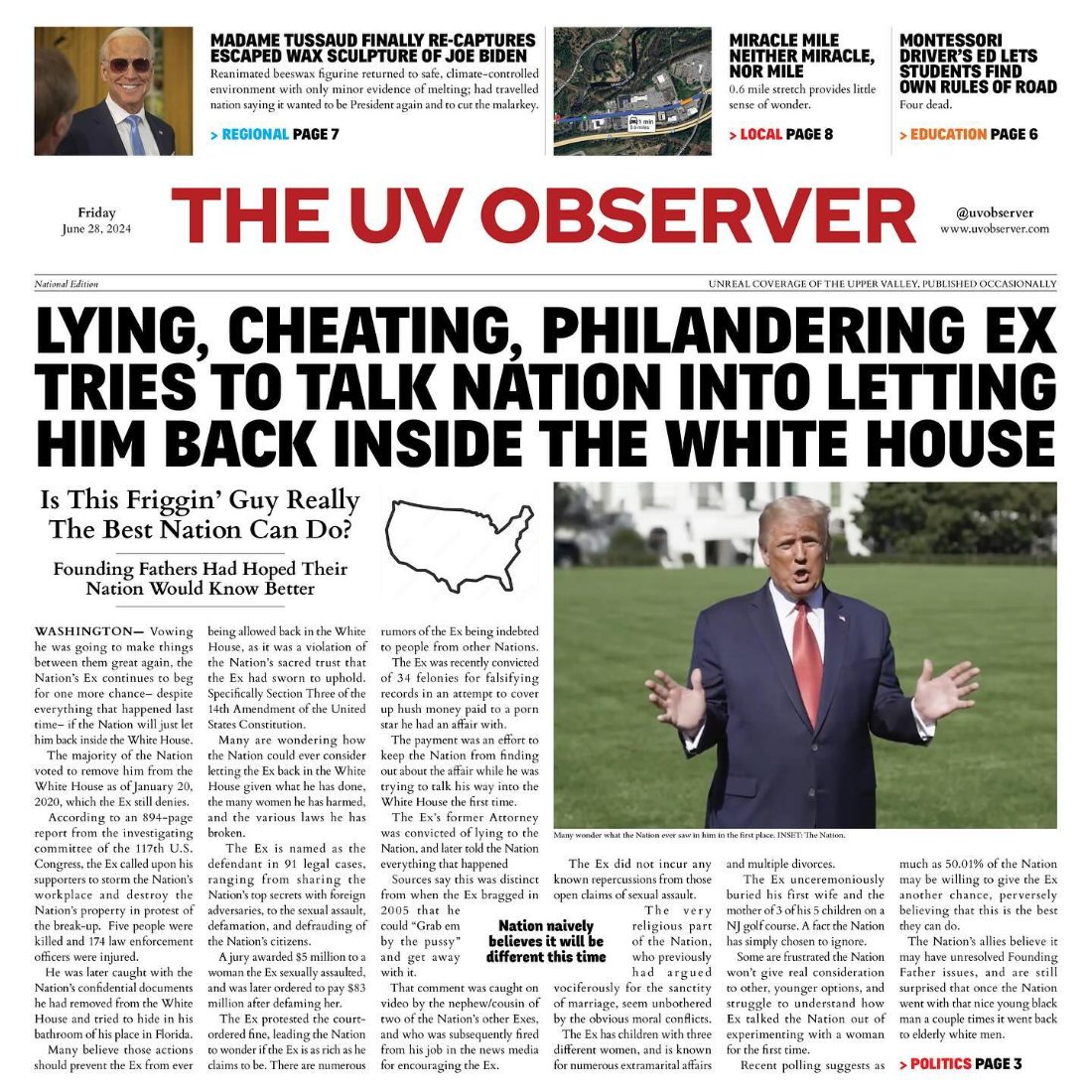 Lying, Cheating, Philandering Ex Tries To Talk Nation Into Letting Him Back Inside The White House