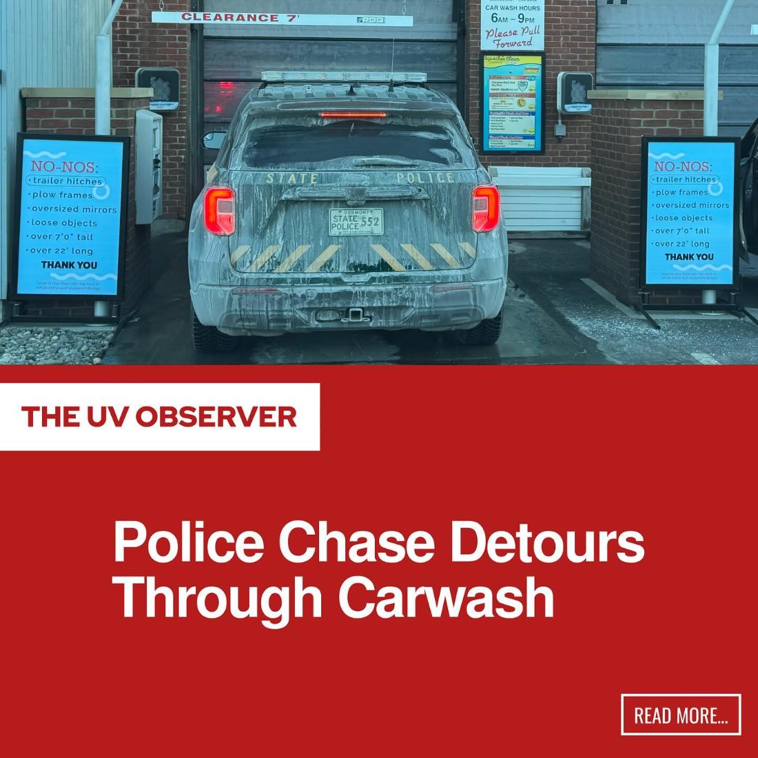 Police Chase Detours Through Carwash